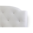 Atlin Designs Modern Faux Leather Tufted Queen Platform Bed in White