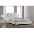 Atlin Designs Modern Faux Leather Upholstered Full Platform Bed in White