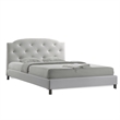 Atlin Designs Modern Faux Leather Upholstered Full Platform Bed in White