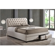 Atlin Designs Upholstered King Tufted Storage Bed in Beige