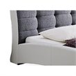 Atlin Designs Upholstered Queen Leather Tufted Bed in White