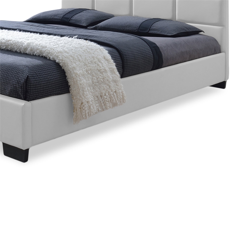 Atlin Designs Modern Faux Leather Upholstered Queen Platform Bed in Brown