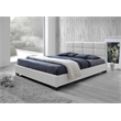 Atlin Designs Upholstered Full Leather Platform Bed in White