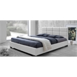 Atlin Designs Upholstered Full Leather Platform Bed in White