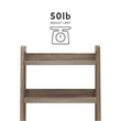 Atlin Designs MDF Gray Wash Ladder Bookshelf Rectangular 25.75