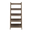 Atlin Designs MDF Gray Wash Ladder Bookshelf Rectangular 25.75