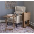 Atlin Designs Rubberwood Gray Tray Table Set Rectangular Planked Top 26.38