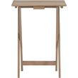 Atlin Designs Rubberwood Gray Tray Table Set Rectangular Planked Top 26.38