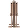 Atlin Designs Rubberwood Gray Tray Table Set Rectangular Planked Top 26.38