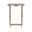 Atlin Designs Rubberwood Gray Tray Table Set Rectangular Planked Top 26.38