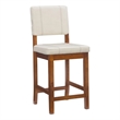 Atlin Designs Faux Leather Cream Counter Stool Rectangular Padded 24.8