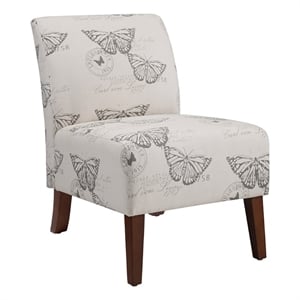 Atlin Designs Linen Gray Slipper Chair Rectangular Plush 31.5&quotH Unassembled