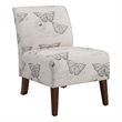 Atlin Designs Linen Gray Slipper Chair Rectangular Plush 31.5