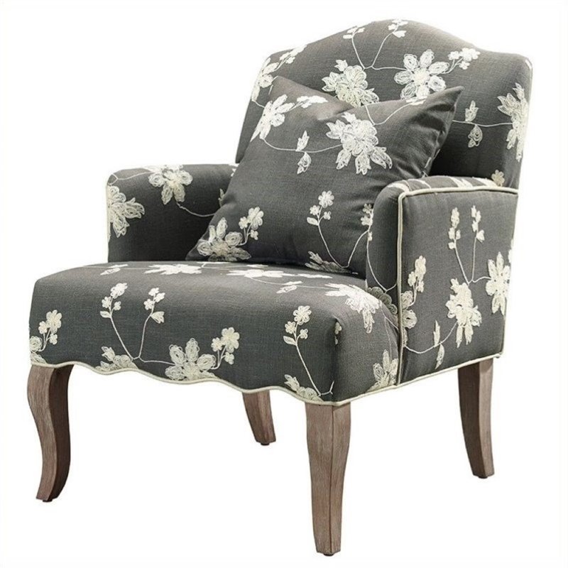 Atlin Designs Upholstered Gray Arm Chair Rectangular 36