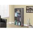 Atlin Designs 4 Shelf Bookcase with Adjustable Shelf in Dark Taupe