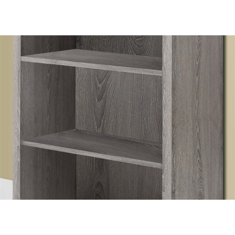 Atlin Designs 4 Shelf Bookcase with Adjustable Shelf in Dark Taupe