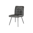 Atlin Designs Contemporary Leather & Metal Dining Chair in Gray (Set of 2)
