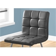 Atlin Designs Contemporary Leather & Metal Dining Chair in Gray (Set of 2)