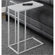Atlin Designs Accent End Table in White with Frosted Tempered Glass