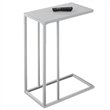 Atlin Designs Accent End Table in White with Frosted Tempered Glass