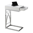 Atlin Designs Metal White End Table Rectangular with Drawer 24