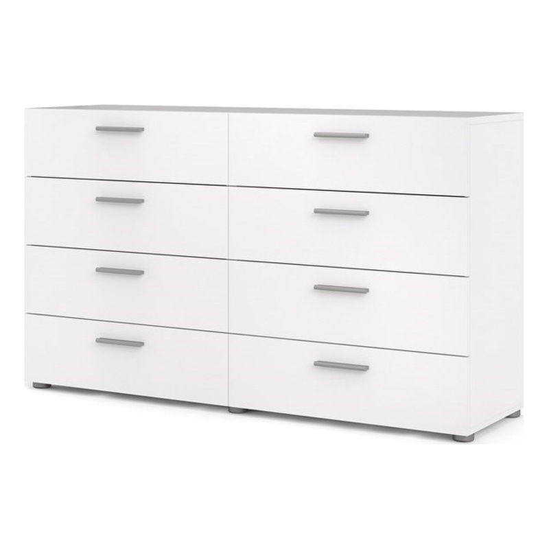Atlin Designs Engineered Wood White Double Dresser Contemporary 55