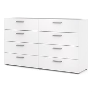 Atlin Designs Engineered Wood White Double Dresser Contemporary 55&quot Unassembled