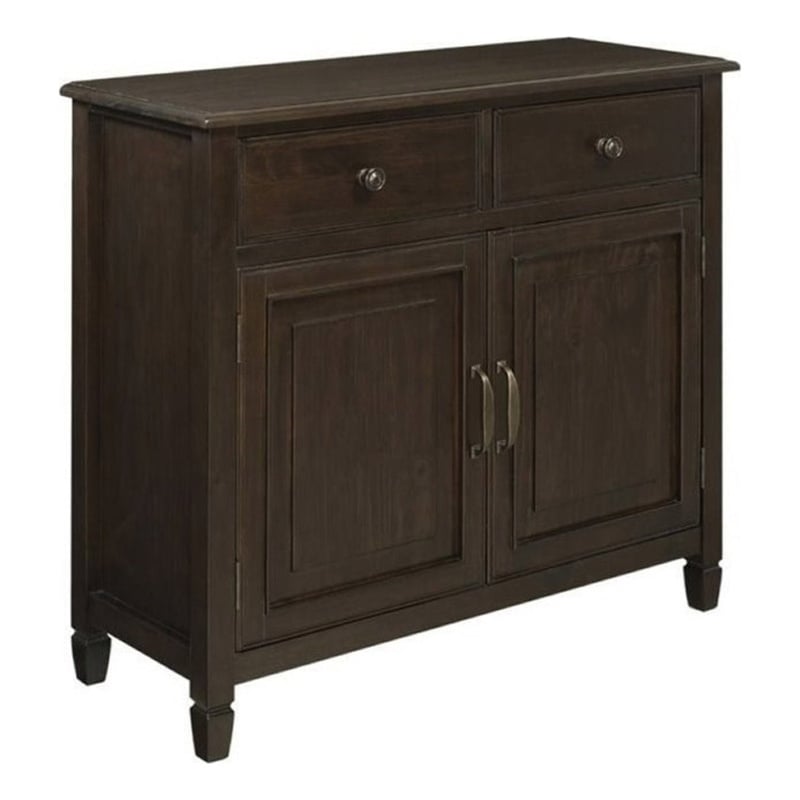 Atlin Designs Wood Dark Chestnut Brown Storage Cabinet Rectangular Adjustable Shelves 40