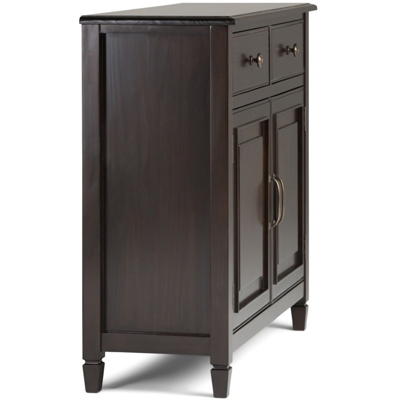 Atlin Designs Wood Dark Chestnut Brown Storage Cabinet Rectangular Adjustable Shelves 40