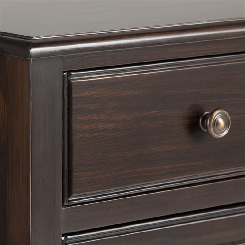 Atlin Designs Wood Dark Chestnut Brown Storage Cabinet Rectangular Adjustable Shelves 40
