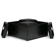 Atlin Designs Faux Leather Coffee Table Ottoman in Black