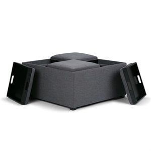 Atlin Designs Coffee Table Storage Ottoman in Gray