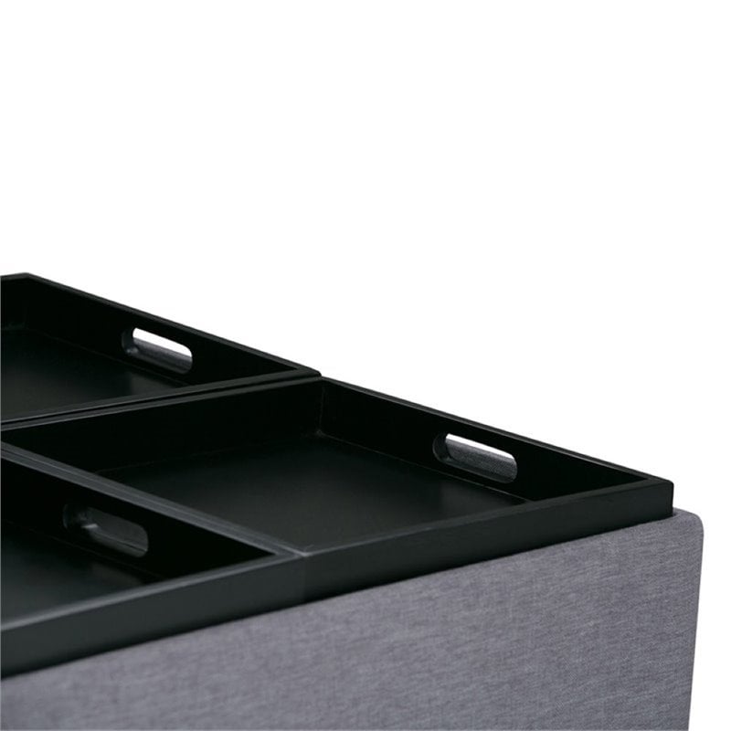 Atlin Designs Coffee Table Storage Ottoman in Gray