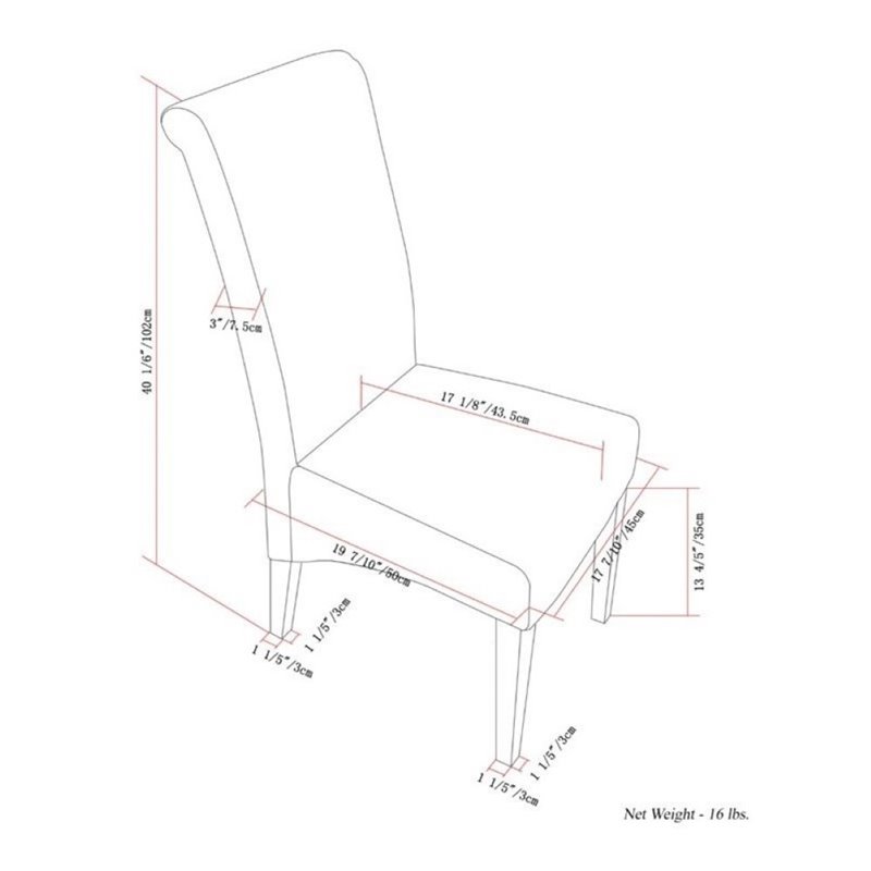 Atlin Designs Deluxe Parson Dining Chair in Dove Gray (Set of 2)