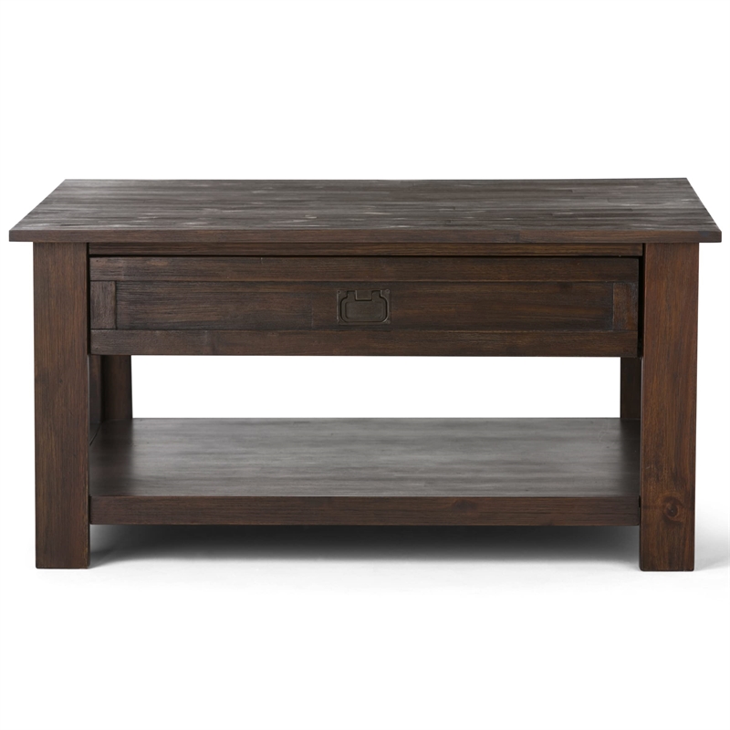 Atlin Designs Coffee Table in Distressed Charcoal Brown