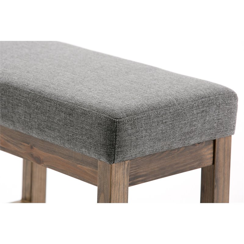 Atlin Designs Linen Gray Bench Rectangular 26.8