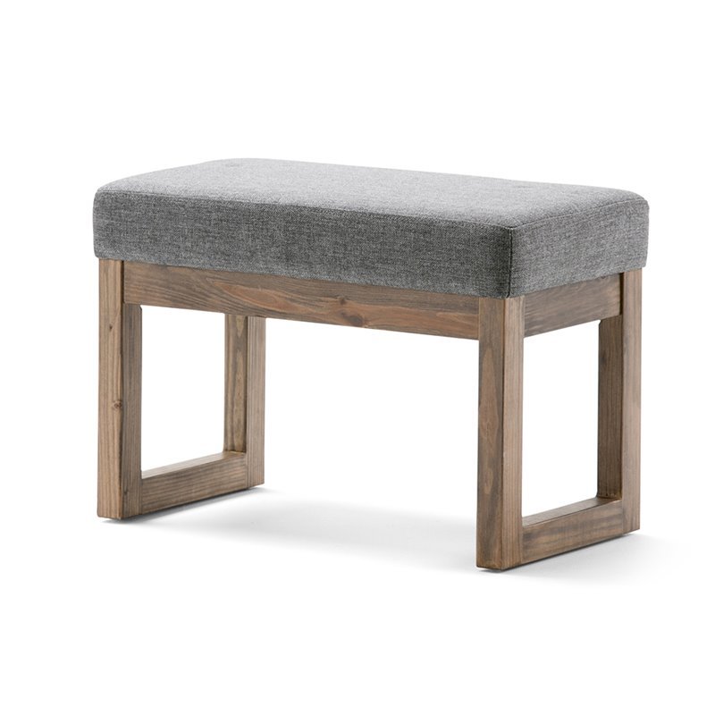 Atlin Designs Linen Gray Bench Rectangular 26.8