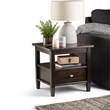 Atlin Designs Transitional Wood End Side Table in Tobacco Brown