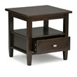 Atlin Designs Transitional Wood End Side Table in Tobacco Brown