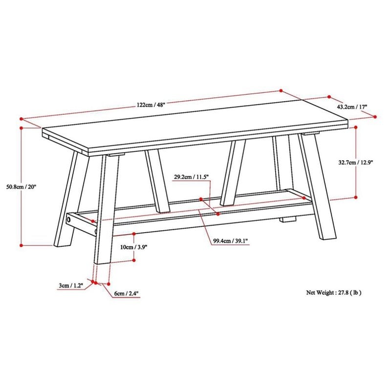 Atlin Designs Entryway Bench in Driftwood