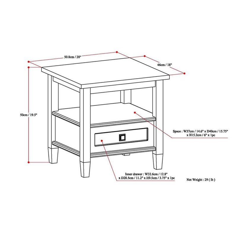 Atlin Designs End Table in Distressed Gray