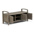 Atlin Designs Wood Distressed Gray Storage Bench Rectangular Large 44