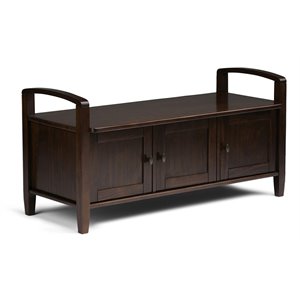 Atlin Designs Wood Tobacco Brown Bench Rectangular Storage 22&quot x 44&quot x 18&quot Assembly Required
