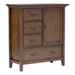 Atlin Designs Solid Wood Rustic Natural Aged Brown Storage Cabinet Rectangular 39
