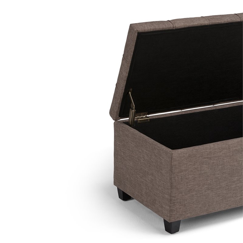 Atlin Designs Storage Ottoman in Fawn Brown