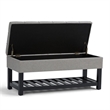 Atlin Designs Transitional Fabric Storage Ottoman Bench in Dove Gray