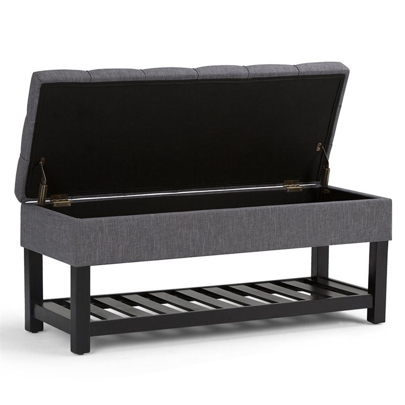 Atlin Designs Storage Ottoman Bench in Slate Gray