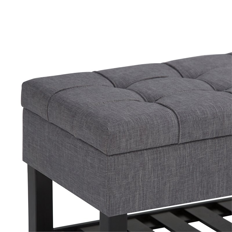 Atlin Designs Storage Ottoman Bench in Slate Gray