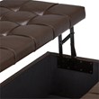 Atlin Designs Faux Leather Chocolate Brown Ottoman Square Tufted 16.5