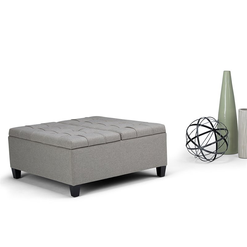Atlin Designs Storage Coffee Table Ottoman in Dove Gray